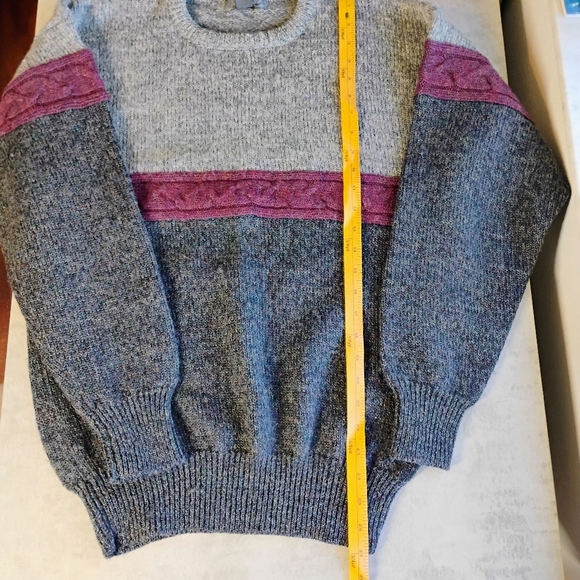 Vintage Lord & Taylor Shetland Wool Sweater Color Block Knit Grandpa Size Large - Picture 9 of 11